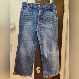 LOFT Blue High-Rise Wide Leg Jeans